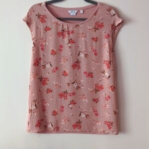 Blush floral print blouse, size xs